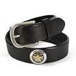 Kids Basic Black Leather Belt - Collegiate Series