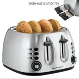 Picture of New Hamilton Beach Four-Slice Toaster Smudgeproof Brushed Finish Slide-Out Crumb Tray Toast Boost