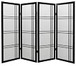 Fireplace Screen Size - 4ft. Tall Double Cross Japanese Low Shoji Folding Screen Room Divider - 3 Sizes in 4 Colors