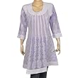 Women's Clothing Lavender Top Kurti India Cloth Chikan Embroidery Size M
