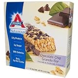 410BD0dZXxL. SL160  Atkins, Advantage, Chocolate Chip Granola Bar, 5 Bars, 1.7 oz (48 g) Each Reviews