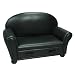 Gift Mark Upholstered Chaise Lounge with Pull Out Drawer, Black