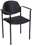 Global(R) Comet Leather Nesting Arm Chair, Black