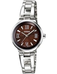 Casio Womens Core LTP1340D-5A Silver Stainless-Steel Quartz Watch with Brown Dial