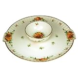 Royal Albert Old Country Roses Holiday 12-1/2-Inch Chip and Dip Server