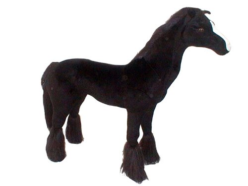 Bowei - Plüschpferd schwarz 82 cm hoch, tragefähig bis 100 kg