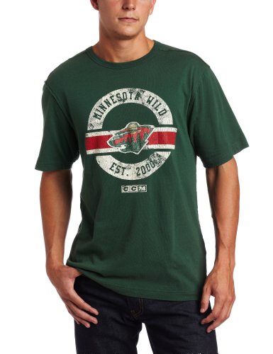 NHL Men's Minnesota Wild Classic Short Sleeve Applique Tee (Dark Green, Medium)