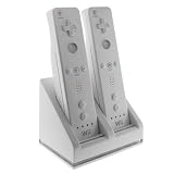 Gen Premium Dual Charging Station with LED Light Plus 2 High Capacity Rechargeable Replacement Battery and USB Cable For Nintendo Wii Remote Control