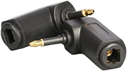 Sunavo Digital Toslink Right Angle 90 Degree Female to 3.5 mm Mini Male Optical Audio Adapter (Pack of 2)