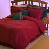 3pc Microsuede Brick Red Bedding Duvet Cover Set FullQueen