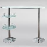 Lumisource Retro Bar Table (Chrome With Glass)