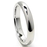 Cobalt XF Chrome 4MM High Polish Plain Dome Wedding Band Ring