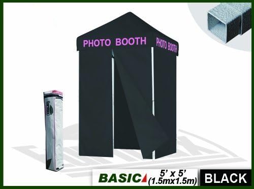 Eurmax Basic 5 x 5 Pop Up Canopy Tent with Photo Booth Printed On 4 Valances (Arial Pink, 5x5)