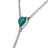 15 Sterling Y Necklace with Mosaic Turquoise Heart