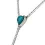 Sterling Silver Turquoise Mosaic Heart Y Drop Necklace Valentines Day Gift