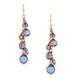 Jewel Tone Channels Sapphire Hues Cluster Drop Earrings