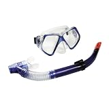 Dolfino Silicone Tri-view Mask with DT Snorkel in Blue