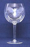Individually Hand Etched Honeybee Red Wine Glass 7 1/4"H Set / 4