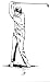 2.25 inch (58mm) Round Badge Style Fridge Magnet Line Drawing Golf