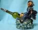 Halloween Witch on Her Broom Wine Bottle Holder with Stopper