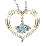 DISNEY PRINCESS CINDERELLA’S DREAM HEART SHAPED STERLING SILVER PENDANT NECKLACE BY THE BRADFORD EXCHANGE