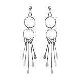 Sterling Silver Rings with Spoon Drops Post Earring