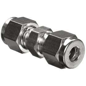 Parker A-LOK 4SC4-316, 316 Stainless Steel Compression Fittings Tube Union 1/4" Tube
