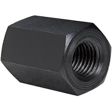 Grade 2 1117 Carbon Steel Coupling Nut, Black Oxide Finish, UNC 2B Threads, 3/4"-10 Thread Size, Pack Of 2