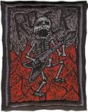 Novelty Iron on - Mad Engine Rock Skull Electric Guitar Logo Patch