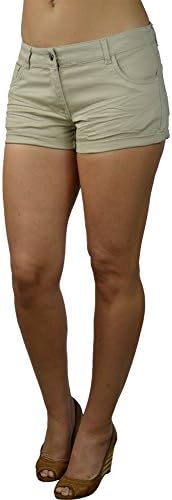 Alfa Global Junior's Ultra Soft Low Rise Wrinkled Woven Twill Short Khaki M