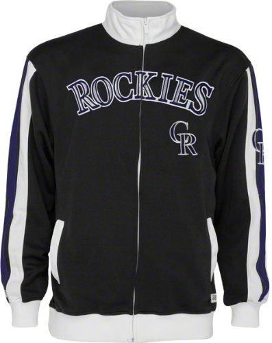 Colorado Rockies Black Full Zip Tricot Track Jacket