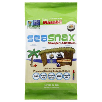 Seasnax Grab and Go Seaweed, Wasabi, 0.18 Ounce (Pack of 24)