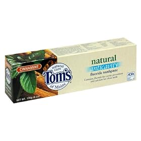 Tom's of Maine Natural Anticavity Fluoride Toothpaste, Cinnamint, 6-Ounce Tube