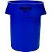 Rubbermaid Commercial LLDPE 32-Gallon Brute Heavy-Duty Trash Can without Lid, Legend "Brute", Round, 22" Diameter x 27.25" Height, Blue