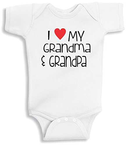 Lil Shirts I love My Grandpa And Grandma Baby Bodysuit
