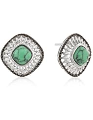 Sterling Silver Two Toned Turquoise Earrings