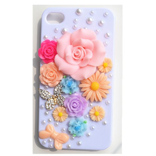 EVTECH(TM) 3D Handmade Rhinestone Bling Swan Series Crystal Diamond Design Case Clear Cover for iPhone 5 / 5S T-Mobile Sprint AT&T Verizon(100% Handcrafted)