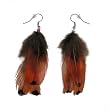 Trendy Silver-Tone Natural Feather Earrings