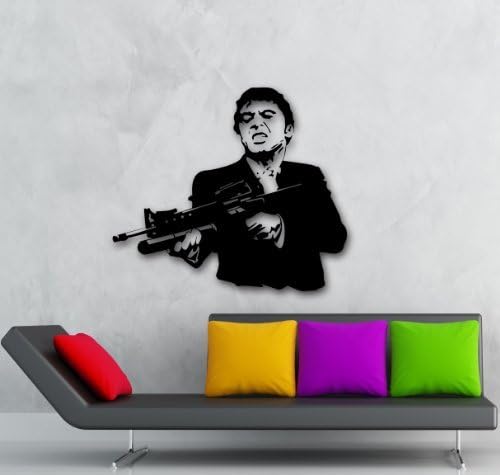 Love Girl Wall Stickers Vinyl Decal Scarface Gangster Mafia Shooting (ig1678)