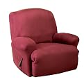 Stretch Suede Recliner Slipcover - Burgundy
