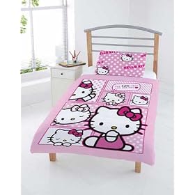Hello Kitty Comic Pink Junior Cot Bed Duvet Quilt Cover
