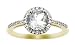 10k Yellow Gold, April Birthstone, White Topaz and Diamond Ring