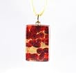 Handmade Murano Glass Pendant - Lisa Rectangle S Red/Gold Style3