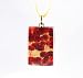 Handmade Murano Glass Pendant - Lisa Rectangle S Red/Gold Style3