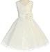 Flower Girl V-Neck Sleeveless Surplice Top All Lace Dress with Corsage