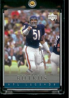 2000 Upper Deck Legends Dick Butkus Chicago Bears #5 Football Card - Mint Condition - In Protective Display Case