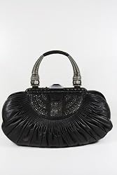 Christian Dior Large Black Plisse Leather handbags LGM442004