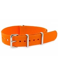 16mm Nato Band Strap [ Solid Orange ] for mid size Timex Weekender
