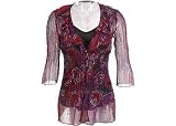 Petite Nue Options Paisley Metallic Crinkle Blouse