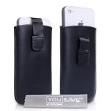 Nuovo Qualit� Nero Cuoio Borsa Custodia Per iPhone 4S Siri Da Yousavedi Yousave